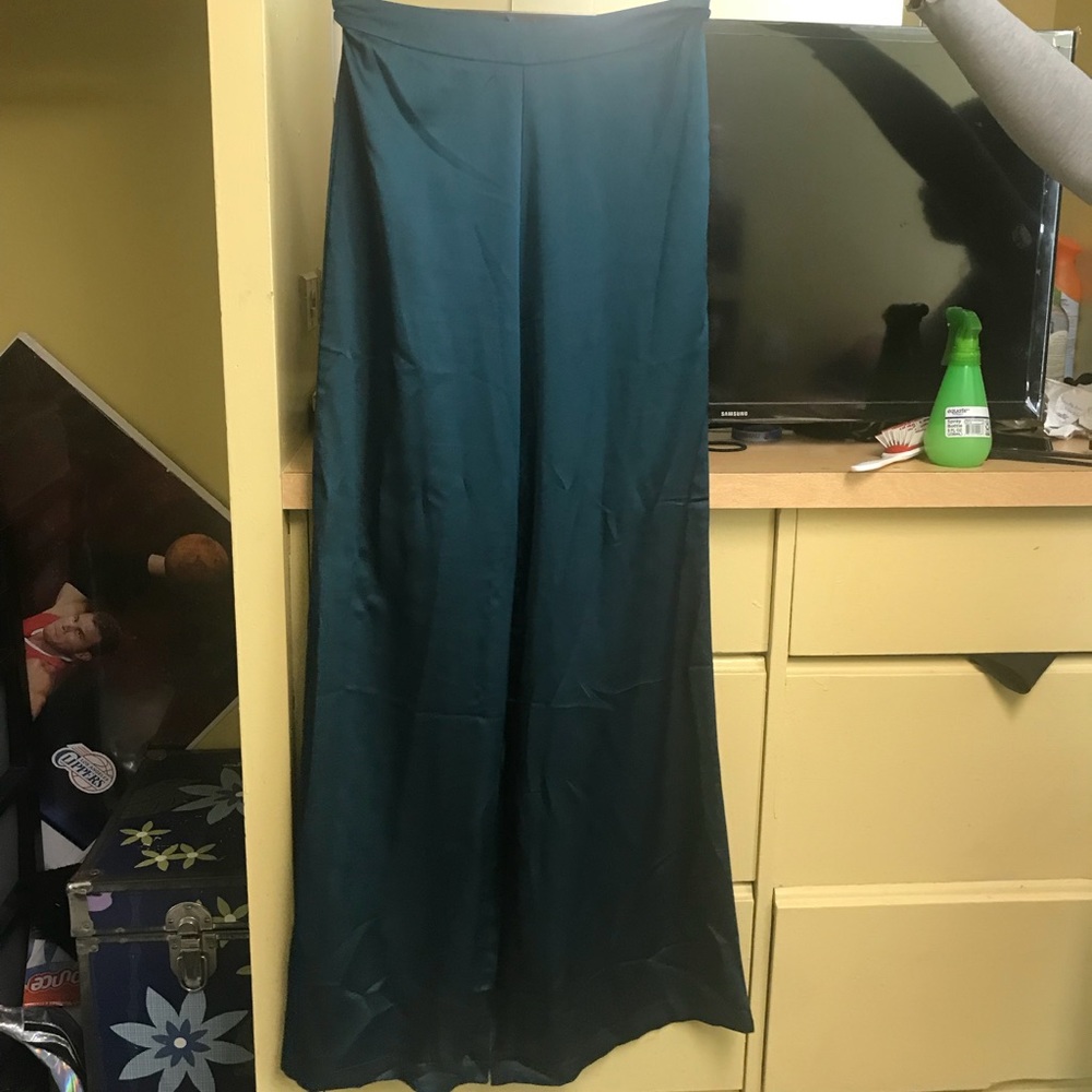 Teal Bell Bottom Dress Pants